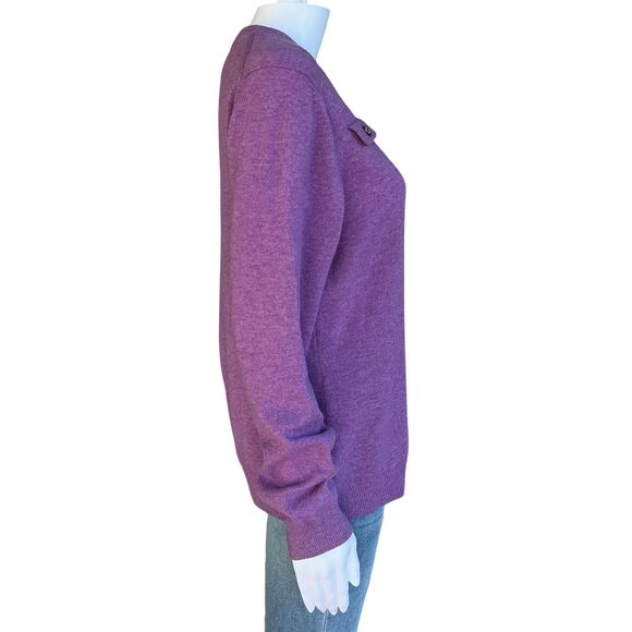 Bobby Jones Cashmere Merino Sweater Womens Size L Purple V-Neck Golf Old Money - Picture 10 of 14
